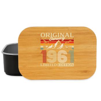 65th Birthday Original January 1961 - Lunch Box - black - Front