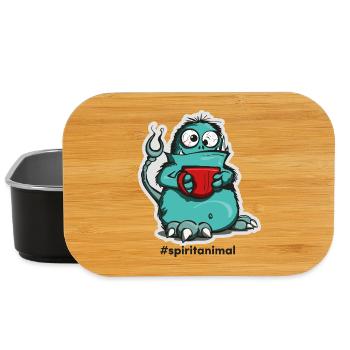 Coffee monster in comic style - Lunch Box - black - Front