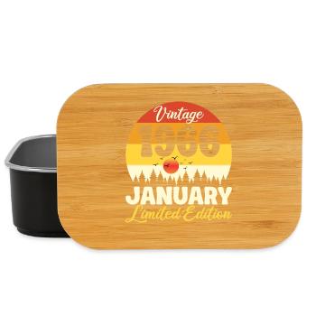 Vintage January 1966 Anniversary 1966 Retro - Lunch Box - black - Front