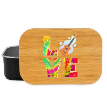 Hawaiian Ukulele Uke Tie Dye Love - Lunch Box - black - Front