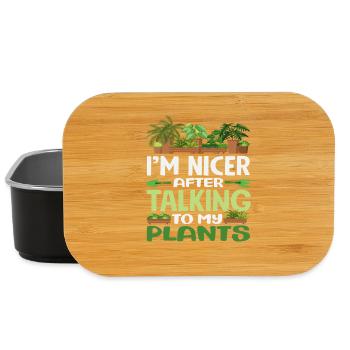More beautiful after talking to my plants - Lunch Box - black - Front