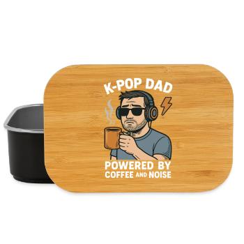 K Pop Dad Powered By Coffee And Noise - Lunch Box - black - Front
