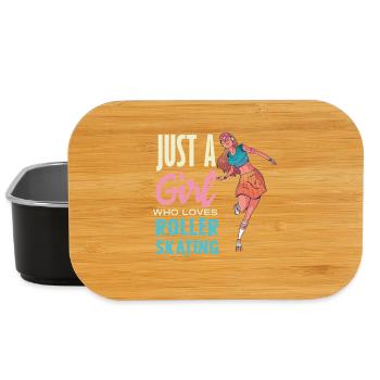 Just a Girl Loves Roller Skating - Lunch Box - Schwarz - Vorne