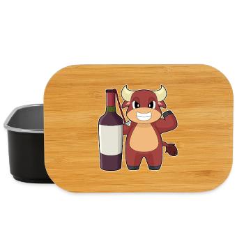 Stier Flasche Rotwein - Lunch Box - Schwarz - Vorne