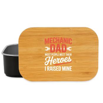 Mechanic Dad I Raised Mine Heroes Saying - Lunch Box - black - Front
