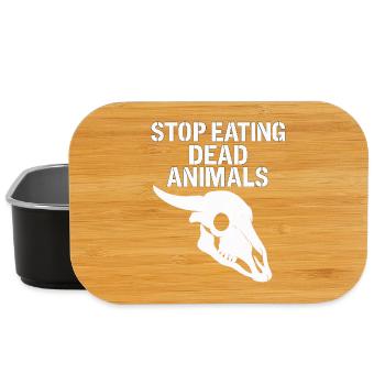 Stop Eating Dead Animals Skull - Lunch Box - Schwarz - Vorne