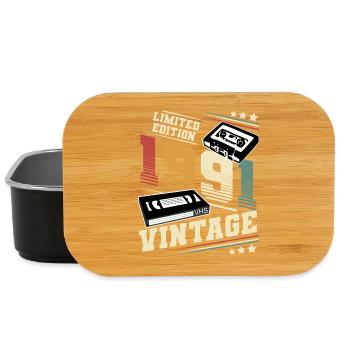 1991 Year of birth Year of manufacture Birthday vintage - Lunch Box - black - Front