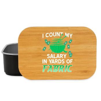 Salary in Yards of Fabric Funny Sewing Humor - Lunch Box - black - Front