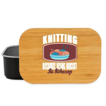 Knitting for Kindness and Equality Yarn Humor - Lunch Box - Schwarz - Vorne