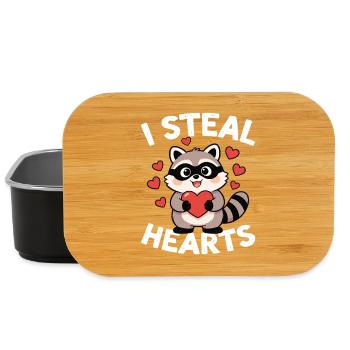 I Steal Hearts Raccoon - Lunch Box - black - Front
