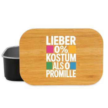 Lieber 0% Kostüm als 0 Promille Saufen Karneval - Lunch Box - Schwarz - Vorne