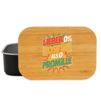 Better 0% costume than 0 per mille booze carnival - Lunch Box - black - Front