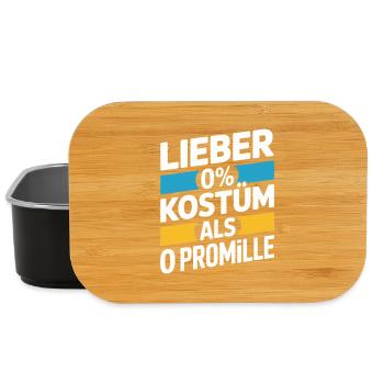 Better 0% costume than 0 per mille booze carnival - Lunch Box - black - Front