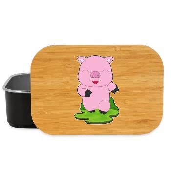 Cochon Jogger Jogging Sport - Boîte à goûter - noir - Devant