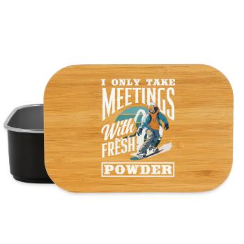Snowboarding Snowboard Meeting Chairlift - Lunch Box - black - Front