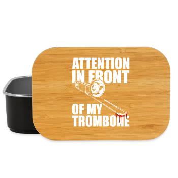 Attention Trombone Trombone Player Trombonist - Lunch Box - black - Front