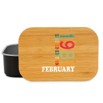 45. Geburtstag Februar 1981 Vintage Jahrgang - Lunch Box - Schwarz - Vorne