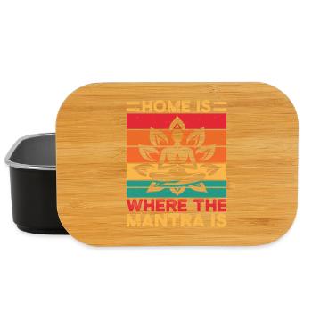Yoga Home est là où le mantra est drôle Le yoga - Boîte à goûter - noir - Devant