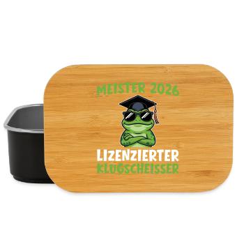 Champion 2026 Grenouille a réussi l’examen de maître - Boîte à goûter - noir - Devant