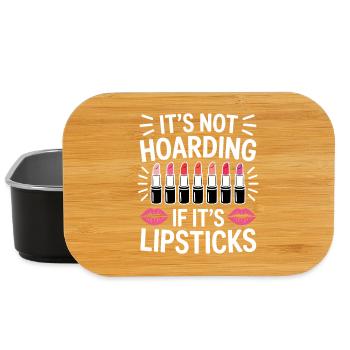 Lippenstift Sprüche Lustige Lippenstift Geschenk - Lunch Box - Schwarz - Vorne