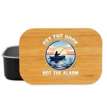 Set The Hook Not The Alarm Angler Spruch - Lunch Box - Schwarz - Vorne
