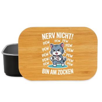 Nerv nicht bin am Zocken Gamer Katze Design - Lunch Box - Schwarz - Vorne