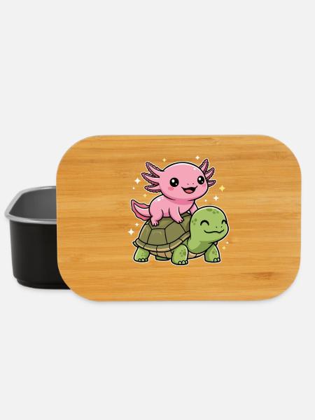 Axolotl and turtle - Lunch Box - black