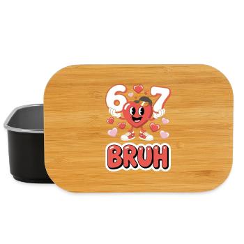 Lustige 67 Bruh Meme Valentinstagsherz für Jungen - Lunch Box - Schwarz - Vorne