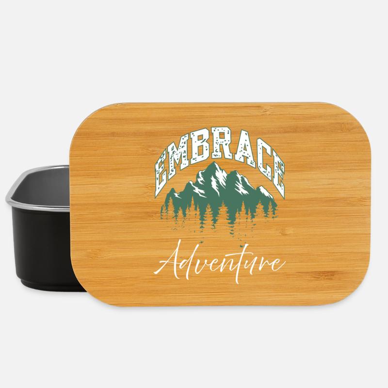 Embrace Adventure Mountain Logo - Lunch Box - black