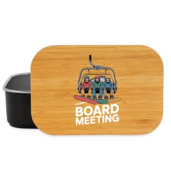 Funny Snowboarding Board Meeting - Lunch Box - black - Front