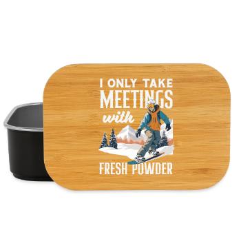 Snowboarding Snowboard Meeting Chairlift - Lunch Box - black - Front