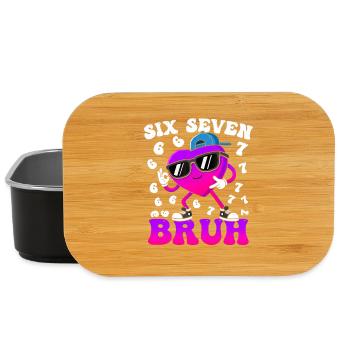 Six Seven 6 7 Meme 67 Trend Valentines Day - Lunch Box - black - Front