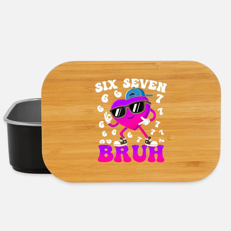 Six Seven 6 7 Meme 67 Trend Valentines Day - Lunch Box - Schwarz