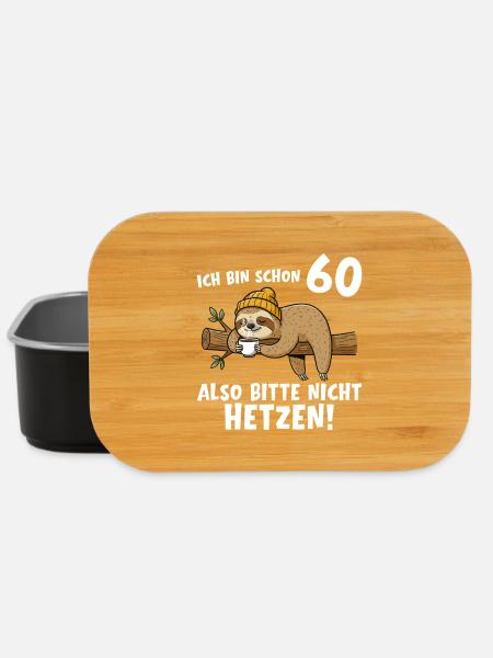 60. Geburtstag Bitte nicht hetzen 60 Jahre - Lunch Box - Schwarz