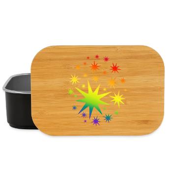 Colorful Stars Rainbow Gradient - Lunch Box - black - Front