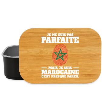 Je Suis Marocaine Femme Maroc ADN - Boîte à goûter - noir - Devant