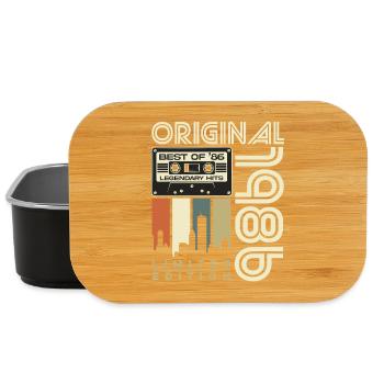 1986 Jahrgang 40. Geburtstag Geschenk Retro - Lunch Box - Schwarz - Vorne