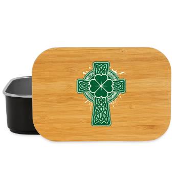 Celtic Knot Clover Cross St Pats - Lunch Box - black - Front