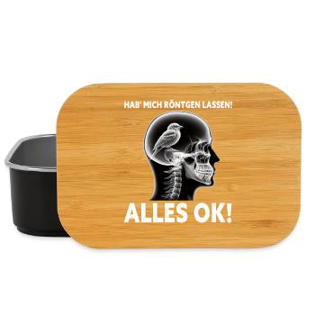 Hab Mich Röntgen Lassen Alles Ok Vogel Im Kopf - Lunch Box - Schwarz - Vorne