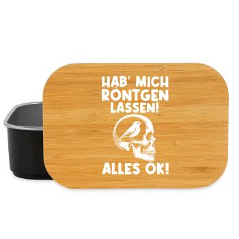 Hab Mich Röntgen Lassen Alles Ok Vogel Im Kopf - Lunch Box - Schwarz - Vorne
