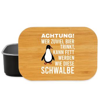 If you drink too much beer Fat Swallow Penguin - Lunch Box - black - Front