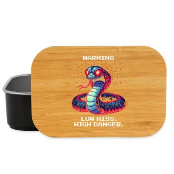 Faible Sifflement Danger élevé | Avertissement Serpent - Boîte à goûter - noir - Devant