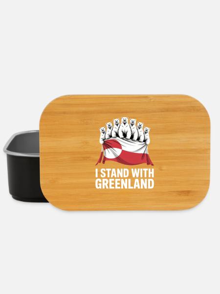 I stand with Greenland Make america go away - Lunch Box - Schwarz