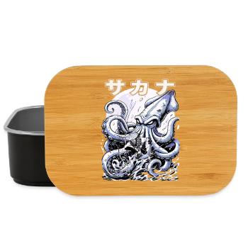 Japan Fisherman Kraken Fight – Ukiyo-e Squid - Lunch Box - black - Front