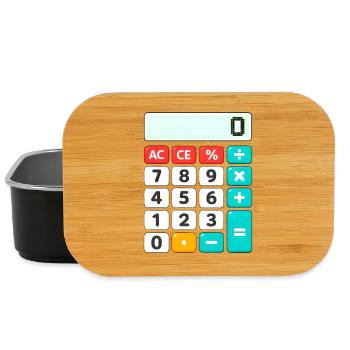 Calculatrice rétro de blocs de couleurs - Boîte à goûter - noir - Devant