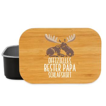 Offizielles Bester Papa Schlafshirt Elch Vatertag - Lunch Box - Schwarz - Vorne
