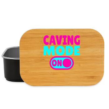 Caving Mode ON – Höhlenabenteuer im Dunkeln - Lunch Box - Schwarz - Vorne