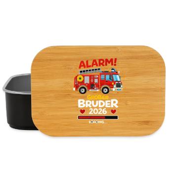 Children I'm going to be a big brother 2026 Fire Brigade - Lunch Box - black - Front