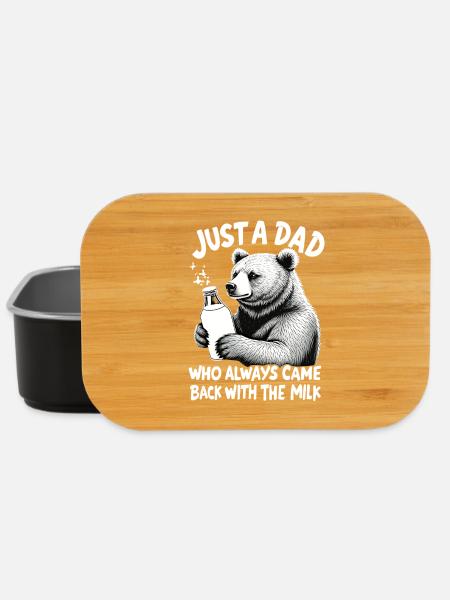 Bär mit Milch – Vatertier Spruch - Lunch Box - Schwarz