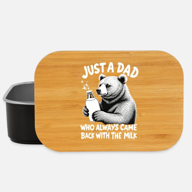 Bär mit Milch – Vatertier Spruch - Lunch Box - Schwarz